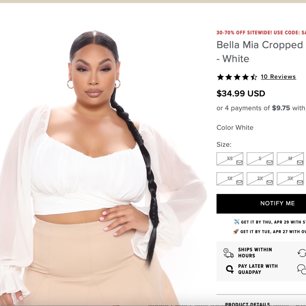 Bella Mia Crop Top